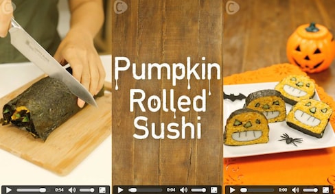 Make Your Own Jack-O-Lantern Roll Sushi