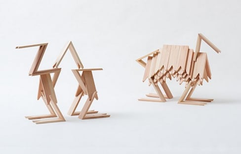 Japanese Cedar Stacking Blocks by Kengo Kuma