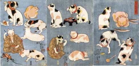 8 ภาพพิมพ์แมวๆ สไตล์ Ukiyoe