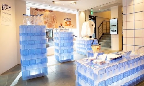 Pop-up Shop Interior Made of Ziploc Containers