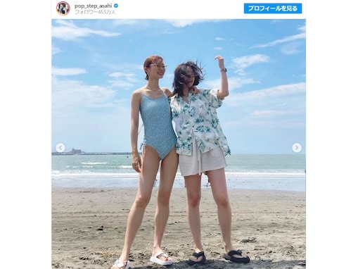 朝日奈央、水着姿で圧巻の美脚を披露！ 「やばい。セクシー過ぎます」「脚がとーっても長くて、最強です」