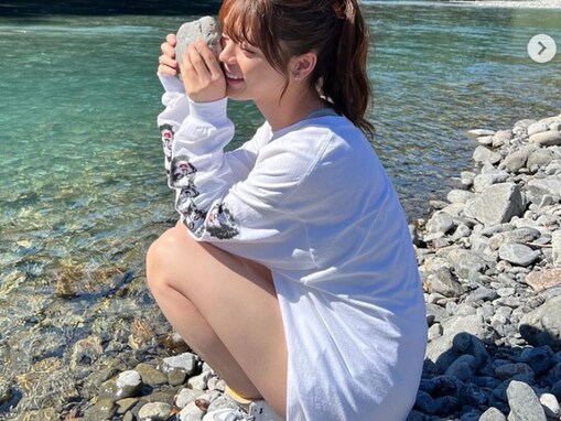 「えちえちすぎる」井手上漠、太ももあらわなTシャツ姿披露！ 「一瞬かんなちゃんに見えた」