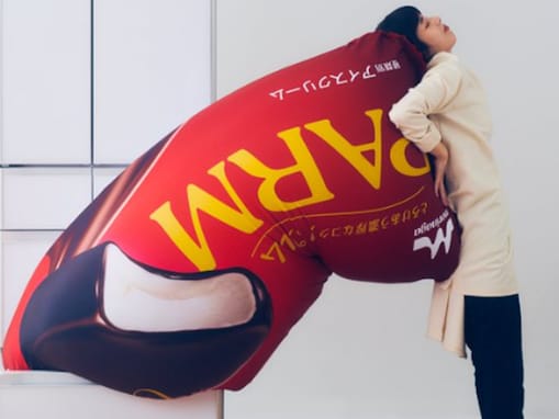 森永乳業、まるでPARM（パルム）のようなヨギボーが完成！ 「芸術作品！！」「めっちゃカワイイ」