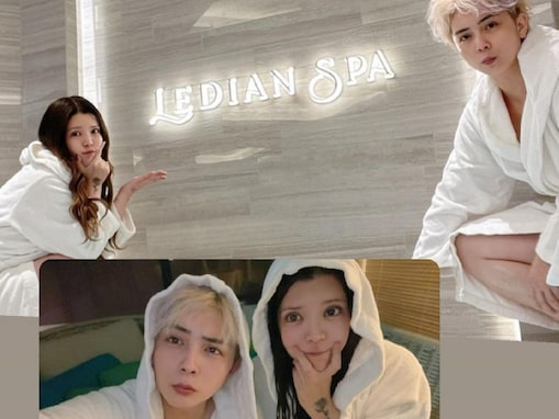 坂口杏里、夫婦でバスローブ姿の仲良し最新ショット公開！ 麻布十番のサウナで日頃の疲れを癒す