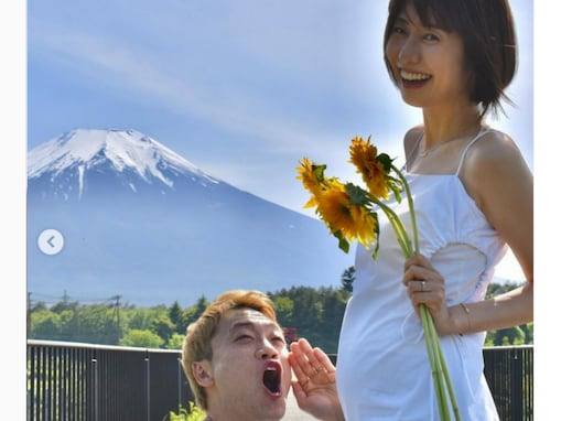 おばたのお兄さん、夫婦旅行で妻・山崎アナのマタニティフォト公開！ 「奥さま愛してるがダダ漏れ」