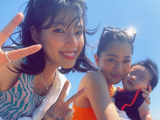 石井杏奈、25歳バースデーに友人＆子どもとのスリーショット！ 「うわマジか癒し空間すぎ」「赤ちゃん可愛い」