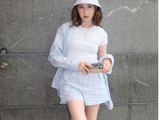 河北麻友子、スタイル抜群セットアップコーデで美脚あらわに！ 「モデルとか女優とかを超越したもはや女神」