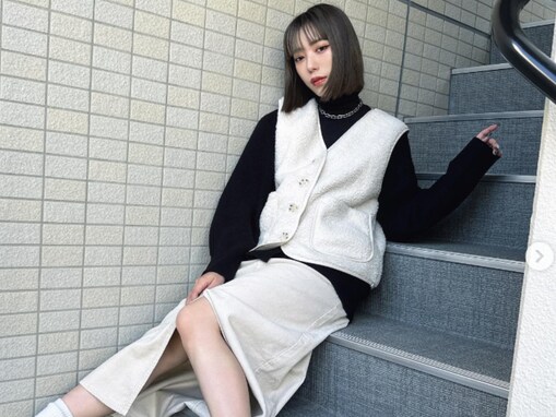 タナカガ、おなかちらり＆美脚あらわなGUコーデ披露！ 「スタイル良すぎる」「めっちゃ似合ってる」