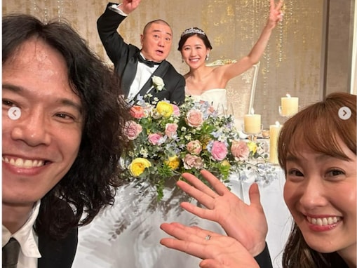 庄司智春＆藤本美貴、西野未姫＆極楽とんぼ山本の結婚式に参列！ お笑い芸人大集合の豪華な披露宴ショット