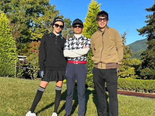 山田優、実父＆夫・小栗旬の兄とのレアなゴルフショットに反響！ 「揃いも揃って脚がロンゲスト」