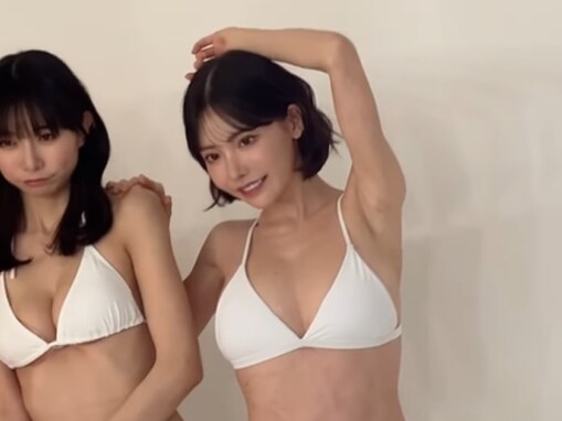 深田えいみ、圧巻の美女3人ビキニショット披露！ 「ハンパない景色」と称賛の一方「痩せ過ぎ」の声も