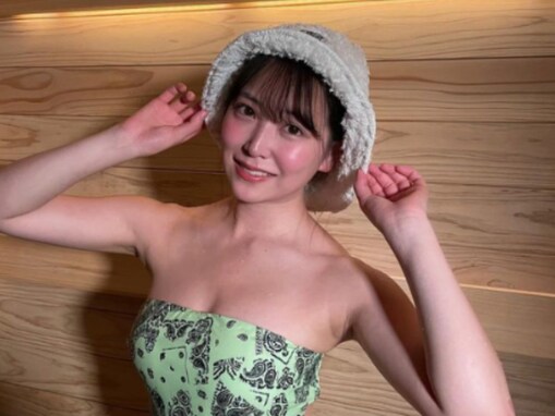 「おっぱいデカすぎやろ」白間美瑠、圧巻ボディあらわなサウナショット！ 「可愛さとえちえちさが新境地」