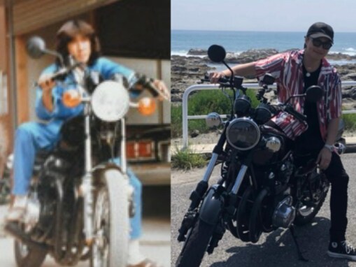 「西城秀樹さんかと」TAKAHIRO、父親と同じバイクに乗る姿！ 「最高にイケメン」「親子でかっこいい」