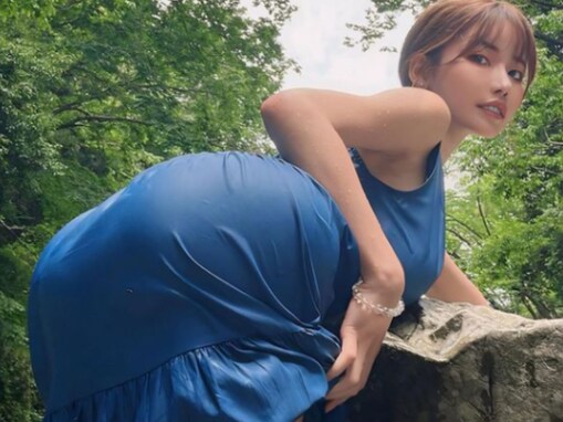 深田えいみ、“迫力満点”の美尻ショットに「後ろ姿がエロ過ぎる」「ダイナミック」と反響！