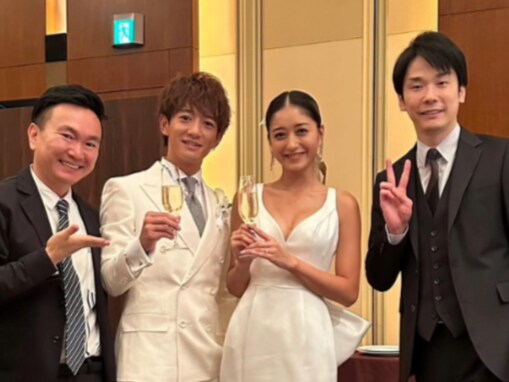 「豪華なメンバー！」かまいたち濱家、みちょぱの結婚式でスーツ姿を披露！ 「かまいたちの司会なんて最高」