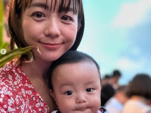 「パパに激似」福田萌、子どもの顔出しプライベートショット公開！ 「あっちゃん似かなぁ～」