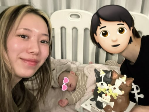 タナカガ、イケメン夫の誕生日を祝福！ 長女との家族スリーショットも披露で「素敵な写真」「幸せ」の声