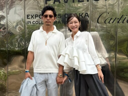 黒木啓司、大阪万博にて妻・宮崎麗果とのラブラブショット公開「お二人でのお出かけ久々ですね」「美男美女」