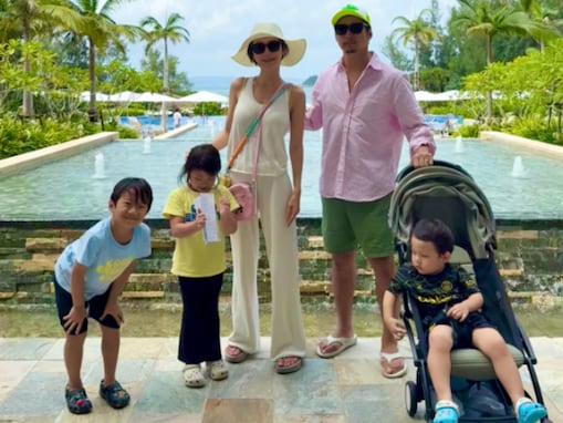 「癒されて涙が出る」黒木啓司、妻・宮崎麗果らと家族旅行で沖縄へ！ 「素敵なファミリーですね」