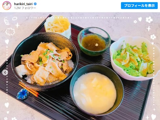 平愛梨、夫・長友佑都へ作る試合前のご飯公開「丁寧で彩り綺麗なご飯ホント完璧すぎます」「美味しそう」