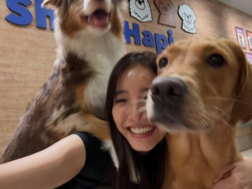 「モテモテですなぁ」新木優子、“もみくちゃ”ショットにファン歓喜！ 「犬にも美女は分かるんやな」