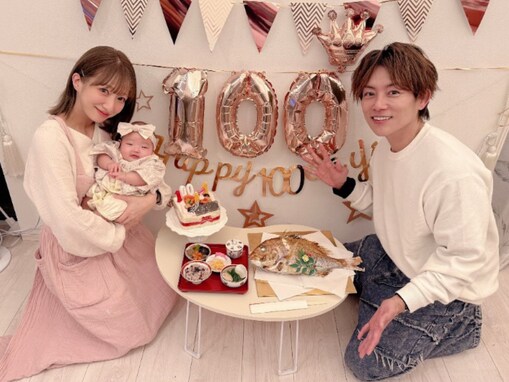 辻希美、自宅での「夢空のお食い初め(100日お祝い)」ショット！ 「毎日沢山の幸せを杉浦家にくれる」