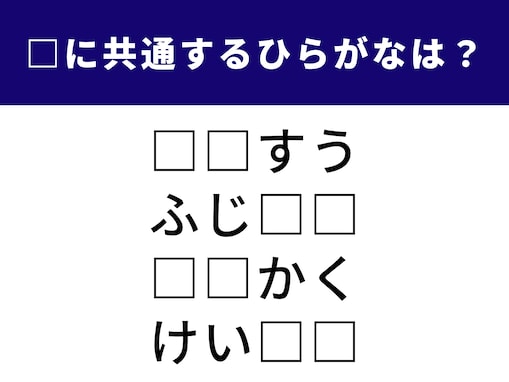 【ひらがなクイズ】共通する2文字のひらがなは？ 誰もが知る名峰＆小学校で習う教科がヒント