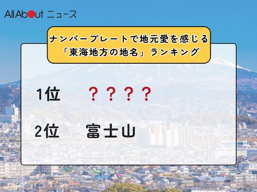 ナンバープレートで地元愛を感じる「東海地方の地名」ランキング！ 2位「富士山」、1位は？【2025年調査】