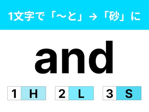 【英語クイズ】「and」に1文字足して「～と」から「砂」に変えてみて！ じっくり考えてみよう