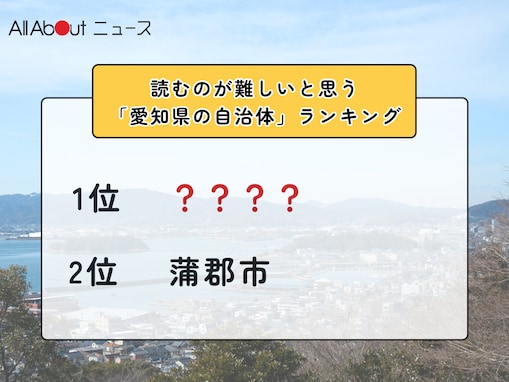 読むのが難しいと思う「愛知県の自治体」ランキング！ 2位「蒲郡市」を抑えた1位は？【2026年調査】