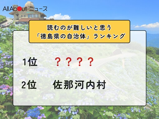読むのが難しいと思う「徳島県の自治体」ランキング！ 2位「佐那河内村」を抑えた1位は？【2026年調査】