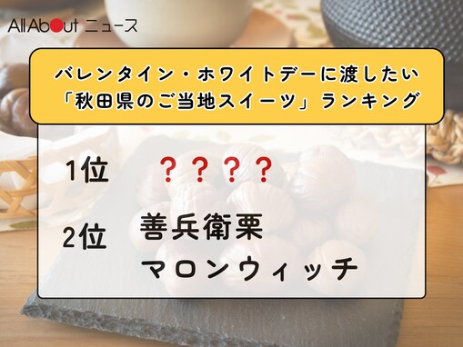 バレンタイン・ホワイトデーに渡したい「秋田県のご当地スイーツ」ランキング！ 2位「善兵衛栗 マロンウィッチ」、1位は？