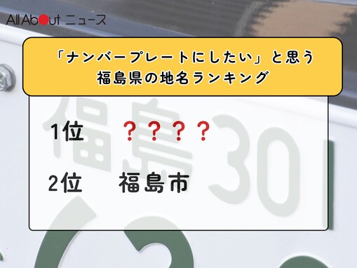 「ナンバープレートにしたい」と思う福島県の地名ランキング！ 2位「福島市」を抑えた1位は？【2026年調査】