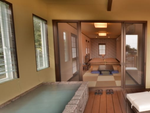 【楽天トラベルセール】「伊豆高原 全室露天風呂付客室1日2組の宿 花彩亭」が今だけ特別価格に！ 伊豆大島を望む展望露天風呂を堪能【3月22日】