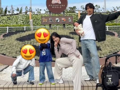 ガンバ大阪のイケメン選手、家族ショット公開「イケイケで最高なファミリー」「片手のお子が面白すぎ」