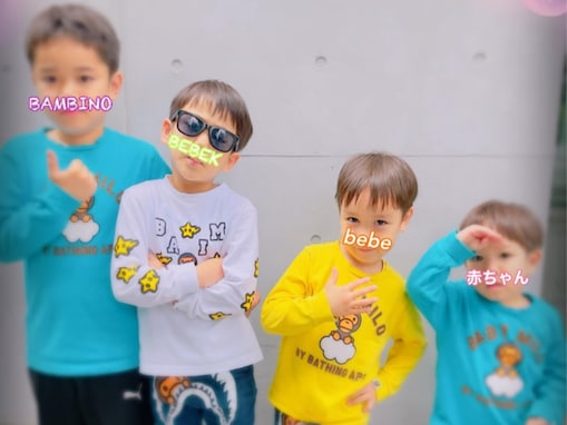 「パパ遺伝子が強いのかな？」平愛梨、4人の息子の顔出しショット！ 「三男くんは長友のお母さんにソックリ」