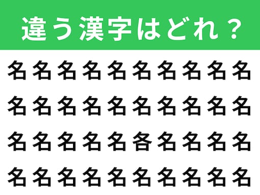 【漢字間違い探しクイズ】見つけて快感！「名」の中にある別の漢字は？ 1分以内で挑戦しよう