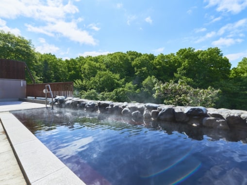 【北海道の人気日帰り温泉】「里の森 天然温泉森のゆ」は都会の喧騒を忘れられる深い緑と癒しの湯が魅力の施設。茶褐色のモール系天然温泉でリラックス