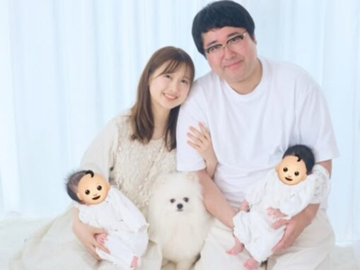 「結婚4周年」マヂラブ村上の美人妻、双子との家族ショット公開「村上は思ってた以上に育児に積極的」