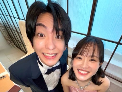 「お似合い」前田公輝、“夫婦”ショットに「りある結婚式写真かとおもった」「身長差サイコー」の声！