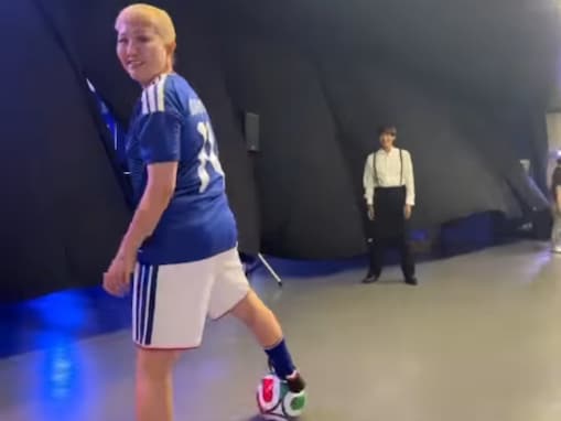 「現役と変わらずカッコいい」丸山桂里奈、サッカーをする姿を披露！ 「ハーランド？かと思いました」