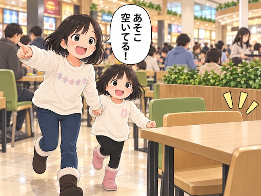 【漫画】「オレの予約席だからどけ」フードコートで主張する高齢男性にザワッ。夫の「見事な対応」とは【前編】