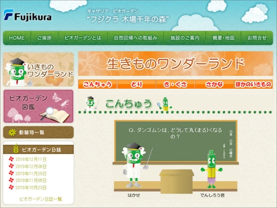 ギャザリア・ビオガーデン フジクラ 木場千年の森 いきものワンダーランド