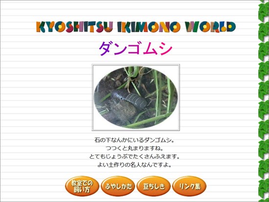 教室生き物ワールド ダンゴムシ