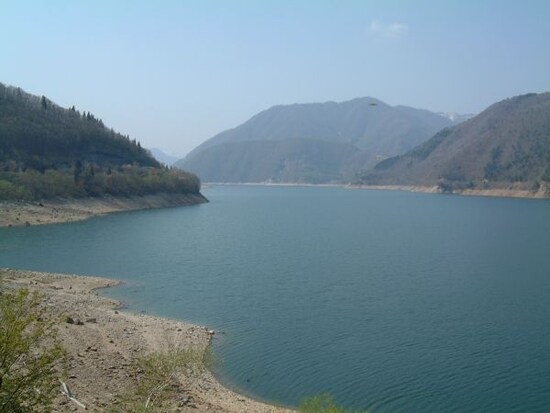 荘川桜から見る御母衣湖