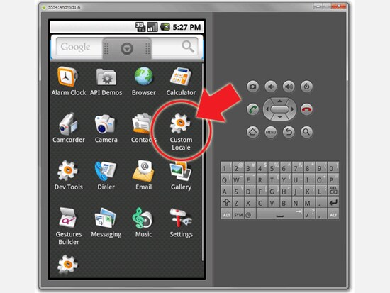 「Custom Locale」をクリック