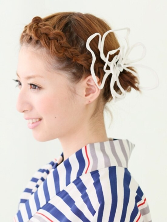 画像 10/12 ：ショート浴衣・表情キリリ!な編み込みヘア [浴衣 ...