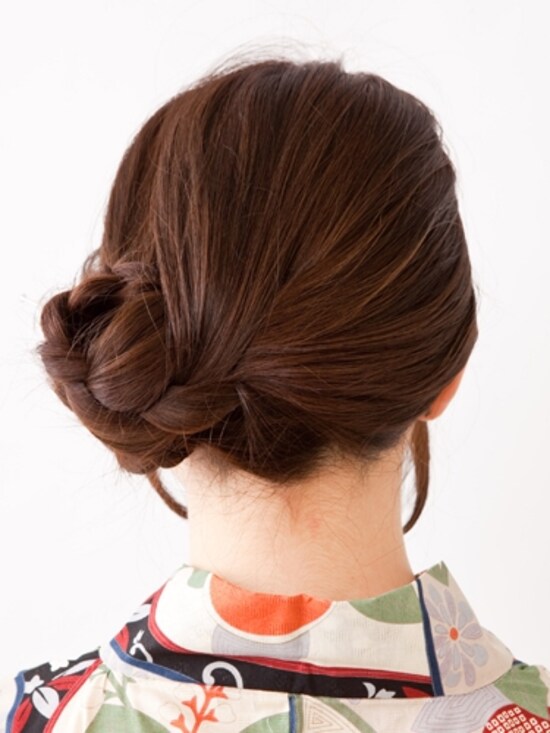 浴衣 髪型 ロング おだんご
