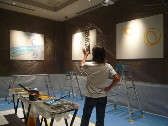 日比野克彦氏の作成風景