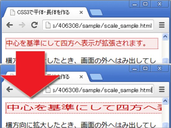 画像 6 7 Css3のtransformで 文字を長体や平体で表示する方法 ホームページ作成 All About